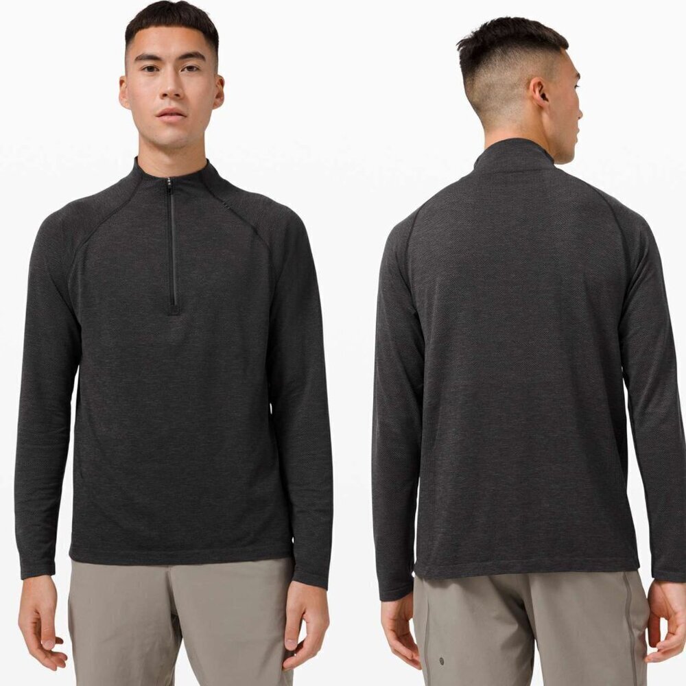 Lululemon Men’s Charcoal Gray Metal Vent Tech 1/2 Zip Pullover Top 20557